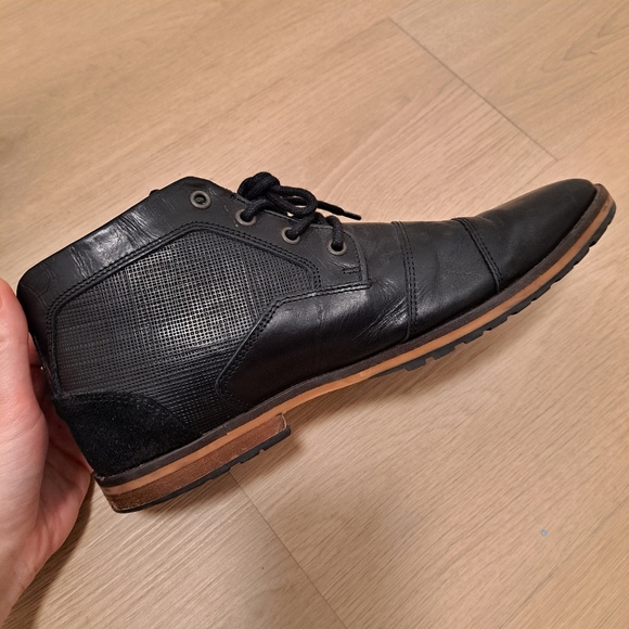 FREEBIRD Men's Black Lace Up Leather  Side Zip Ankle Orion Moto Boot Size 9 - Picture 4 of 11